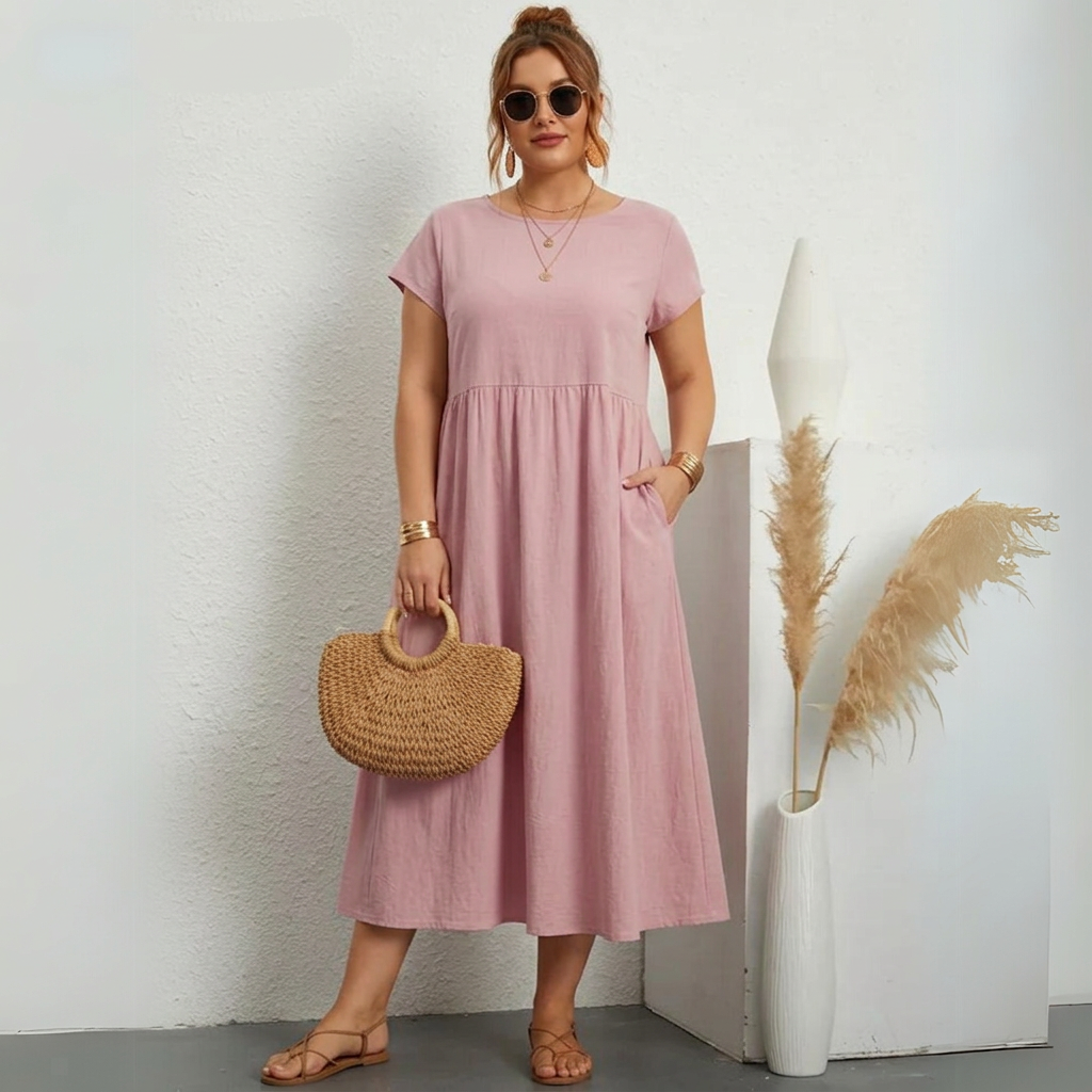 Estelle - Casual Style Dress - Rose