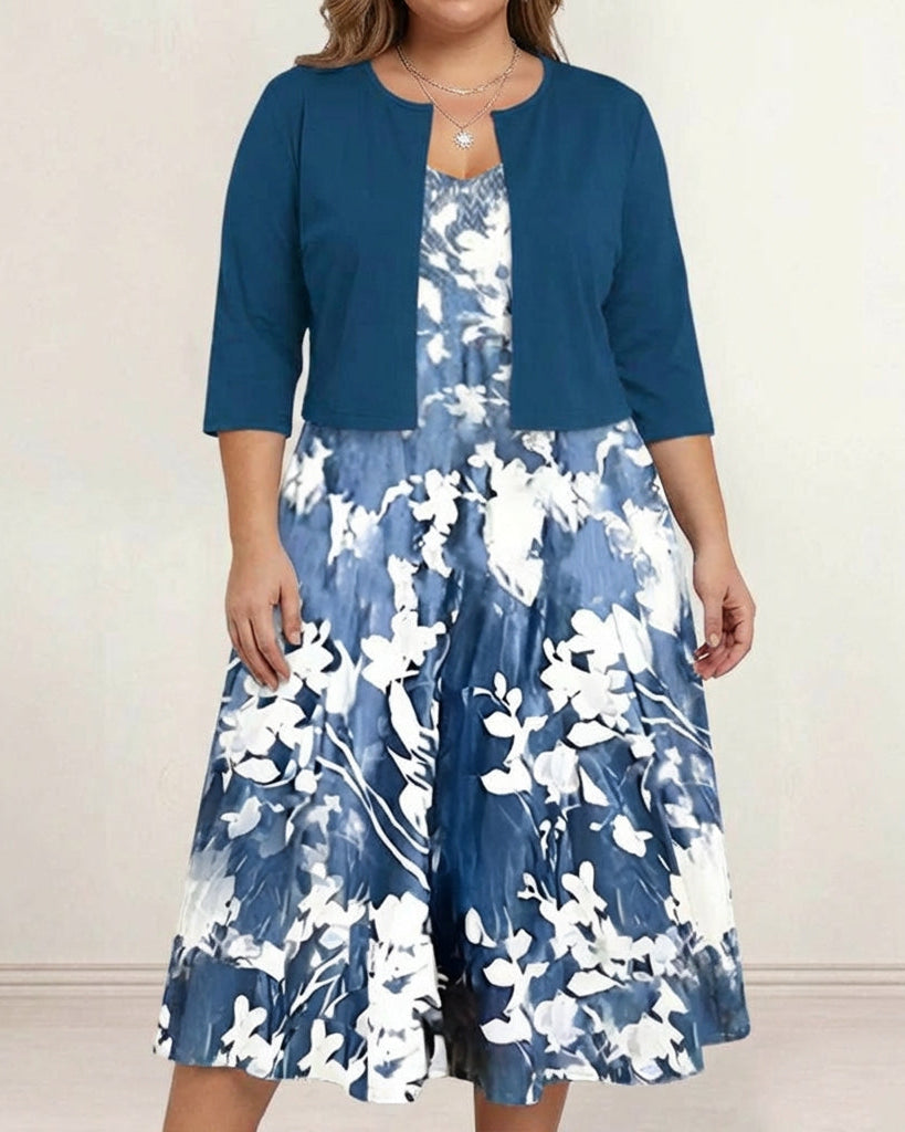 Marguerite - Charm Floral Dress - Light Blue