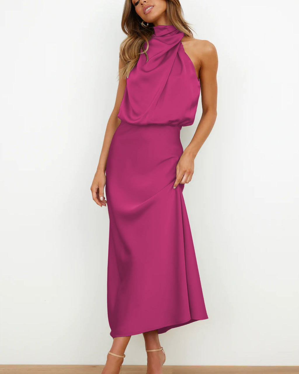 Quentin Sahara Draped Dress - Pink