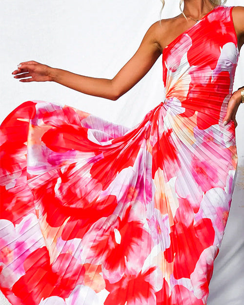 Holt & Wren Pleated One-Shoulder Dress