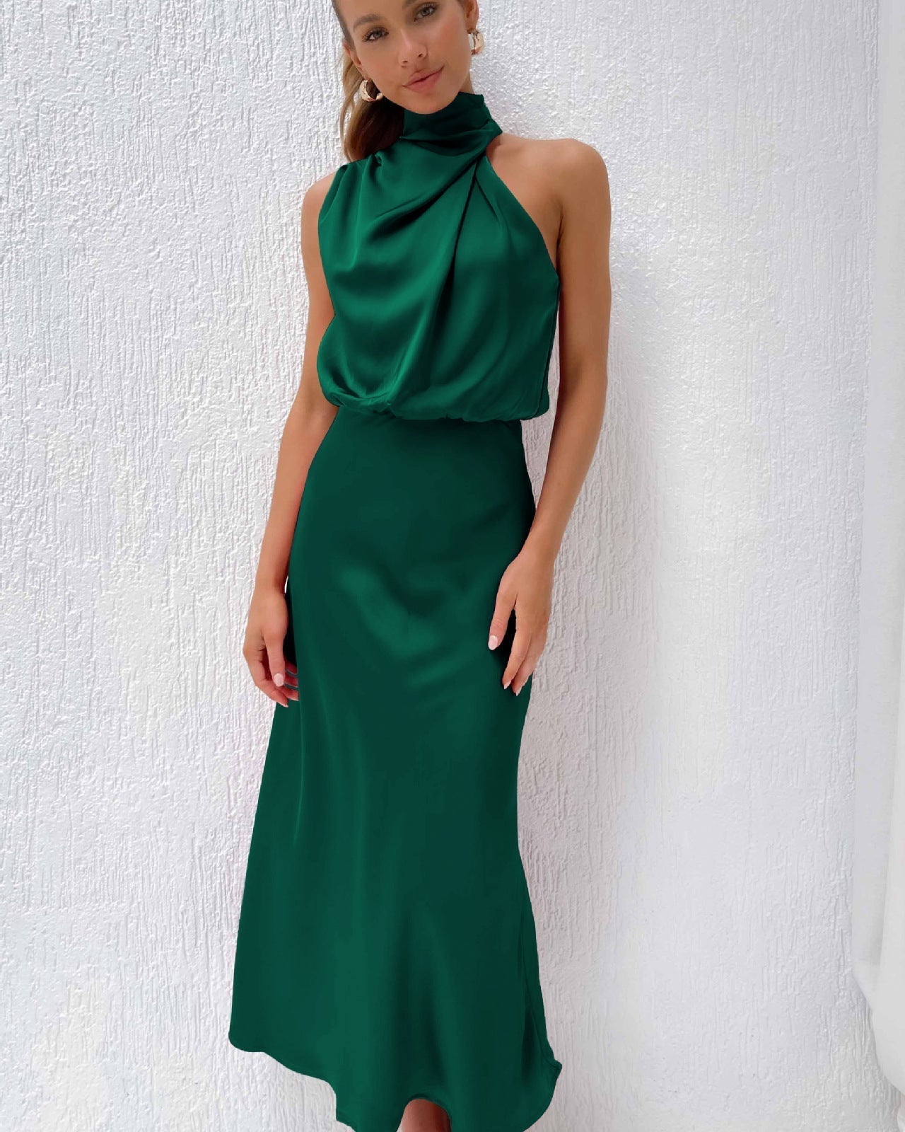 Quentin Sahara Draped Dress - Green