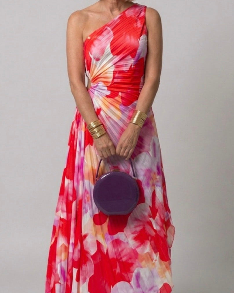 Holt & Wren Pleated One-Shoulder Dress