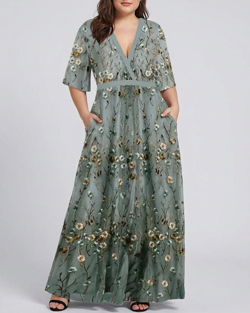 Romilly | Elegant Spring Dress - Green