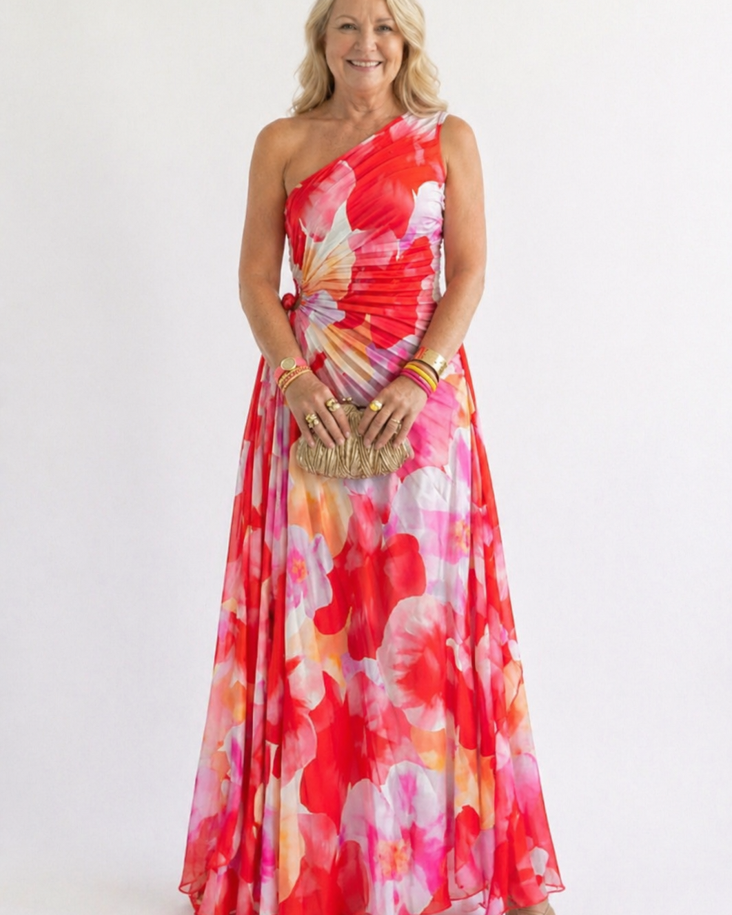 Holt & Wren Pleated One-Shoulder Dress