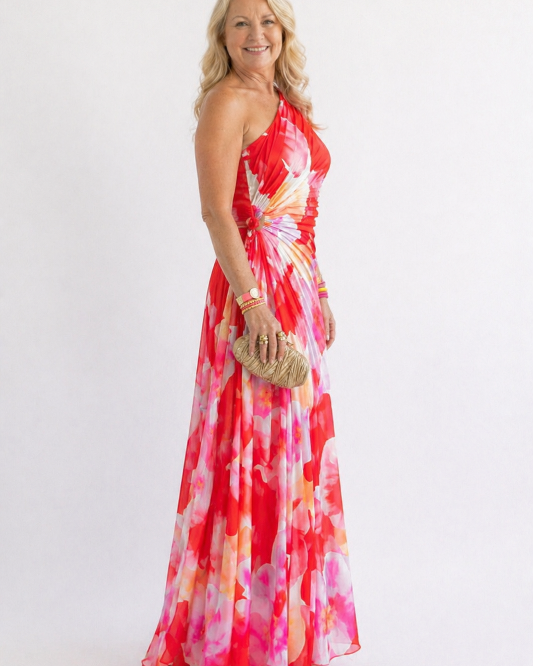 Holt & Wren Pleated One-Shoulder Dress