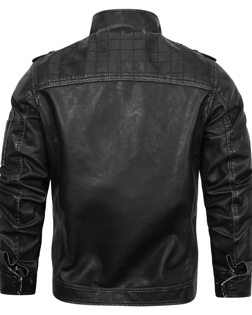 Engine Leather Jacket Black