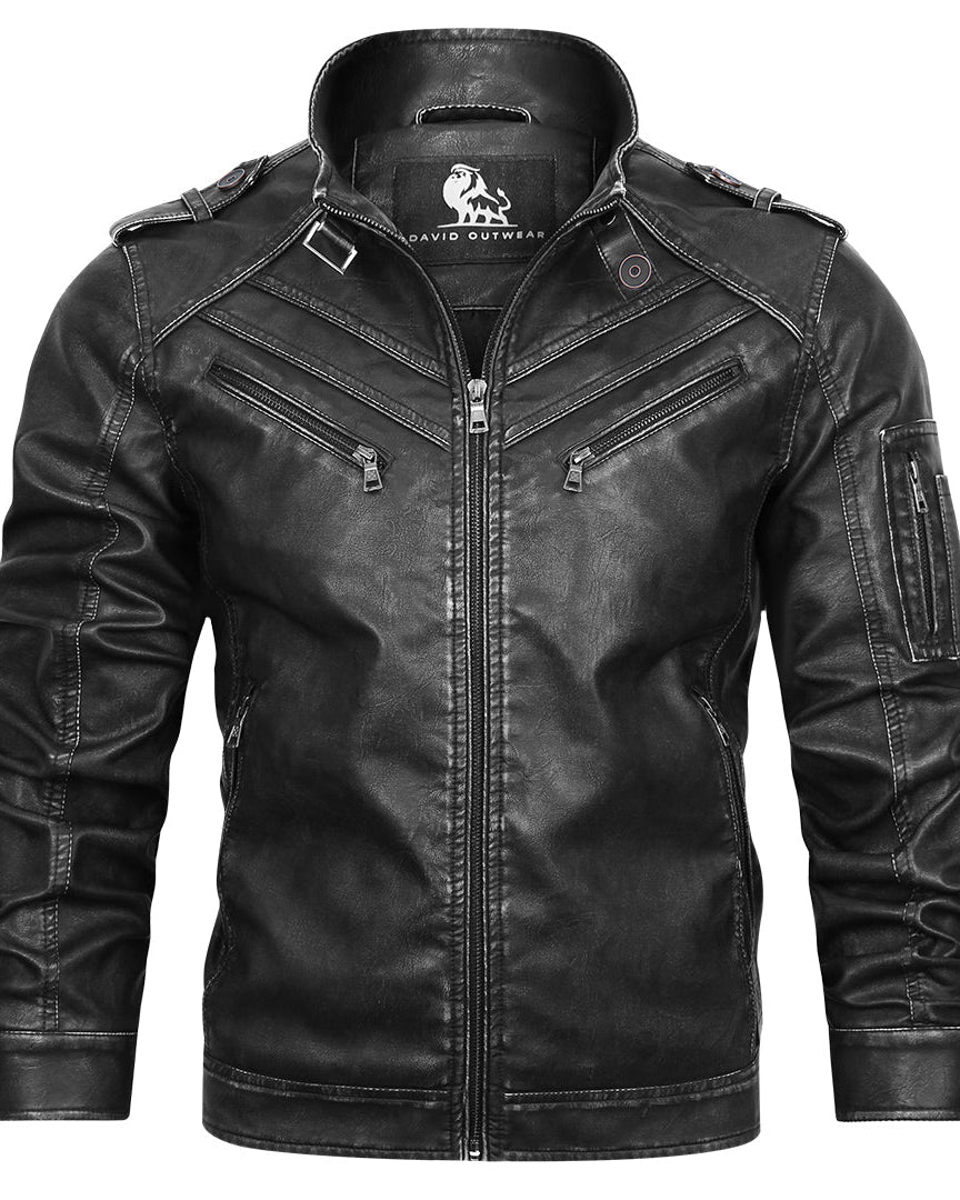 Engine Leather Jacket Black