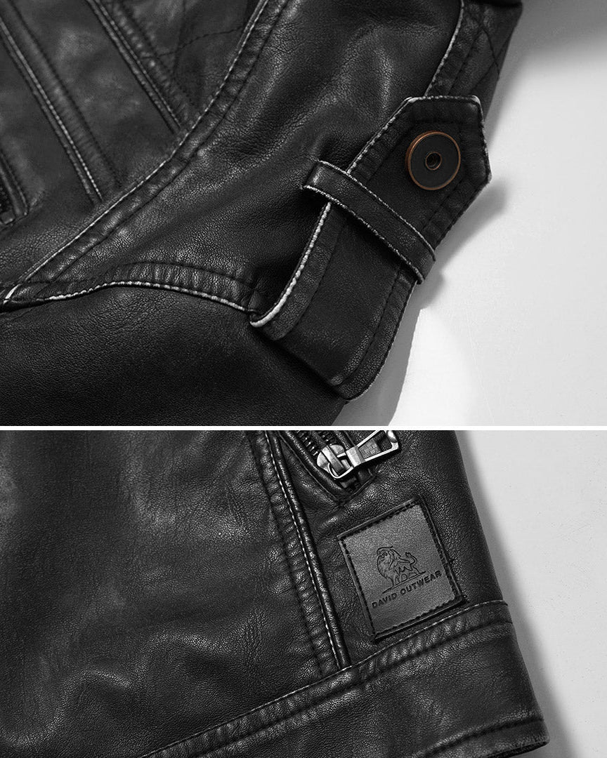 Engine Leather Jacket Black