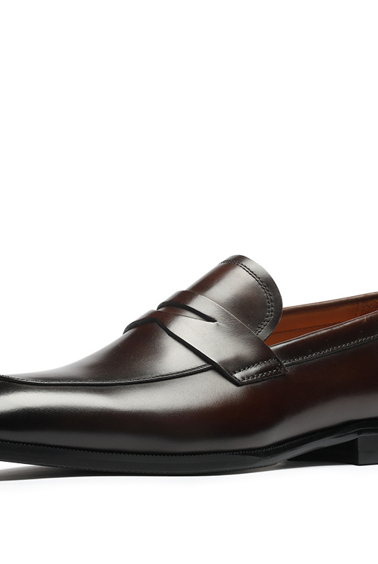 Burnished Leather Penny Loafer Espresso