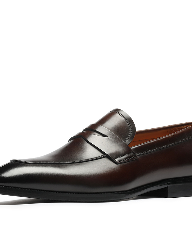 Burnished Leather Penny Loafer Espresso