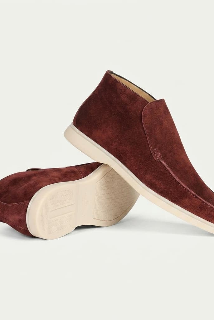 Portofino Suede Hi-Top Loafer Rust Brown