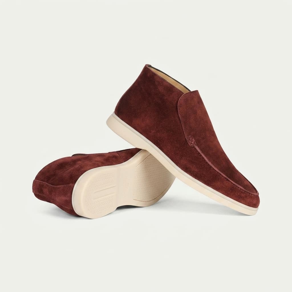 Portofino Suede Hi-Top Loafer Rust Brown