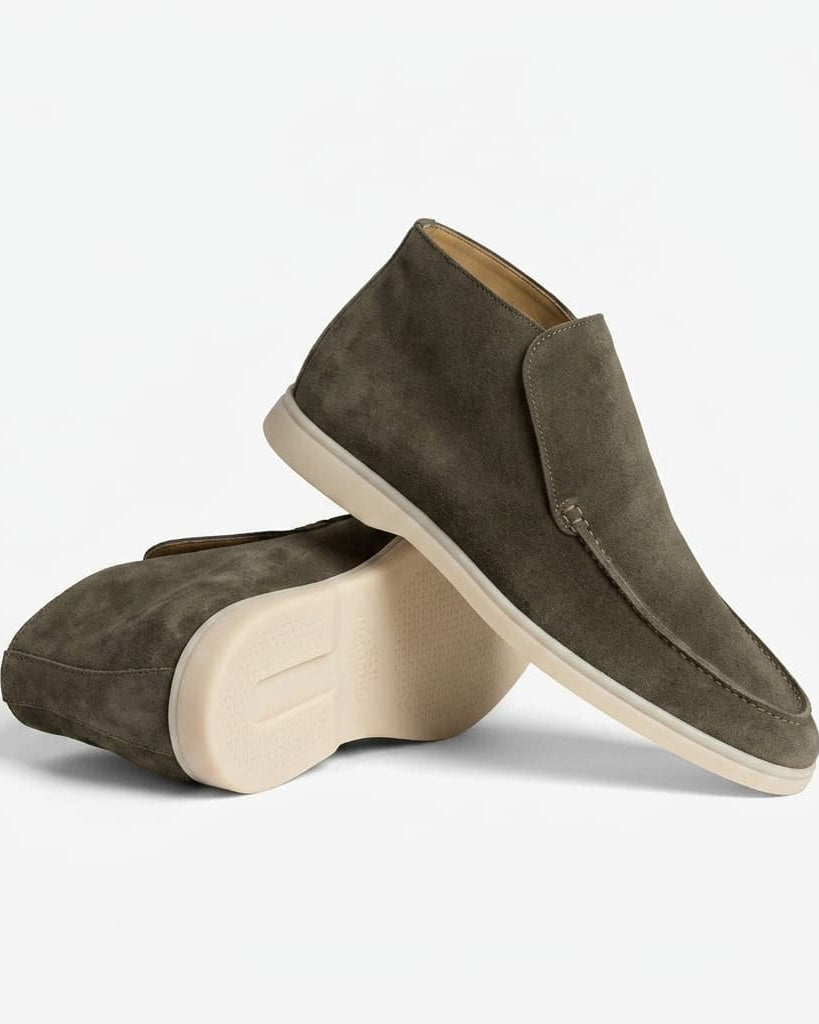 Portofino Suede Hi-Top Loafer Military Green