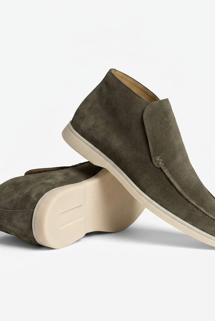 Portofino Suede Hi-Top Loafer Military Green