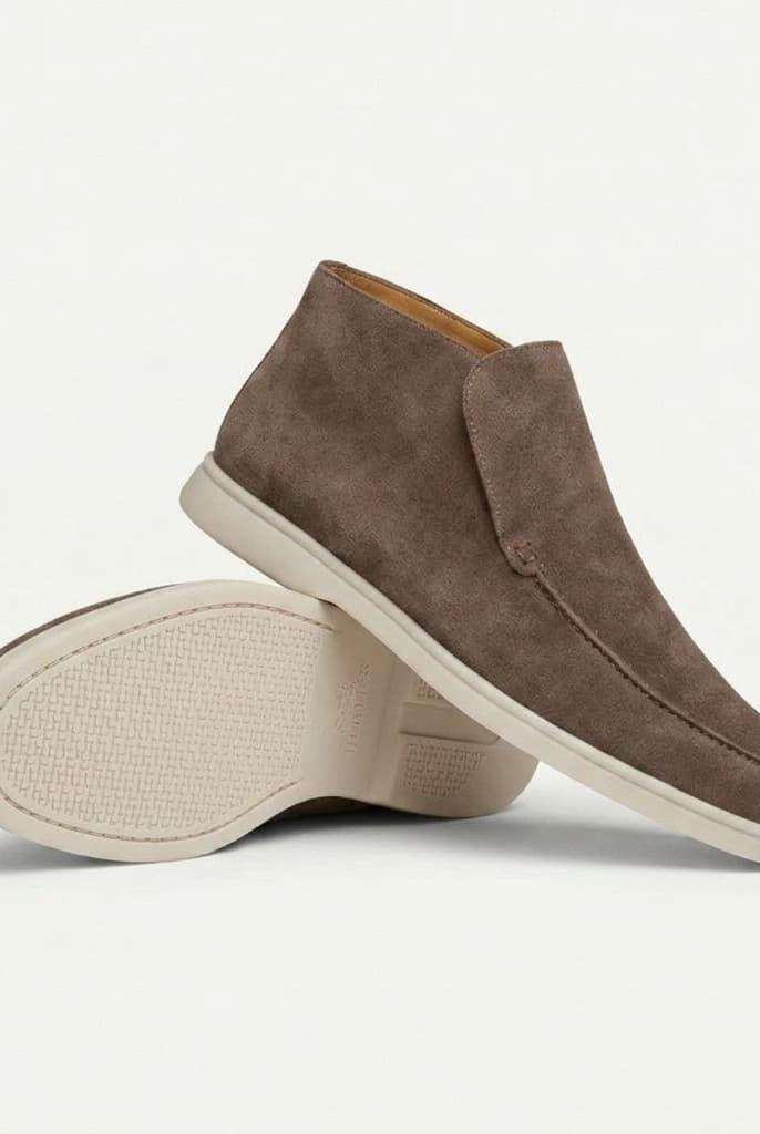 Portofino Suede Hi-Top Loafer Taupe