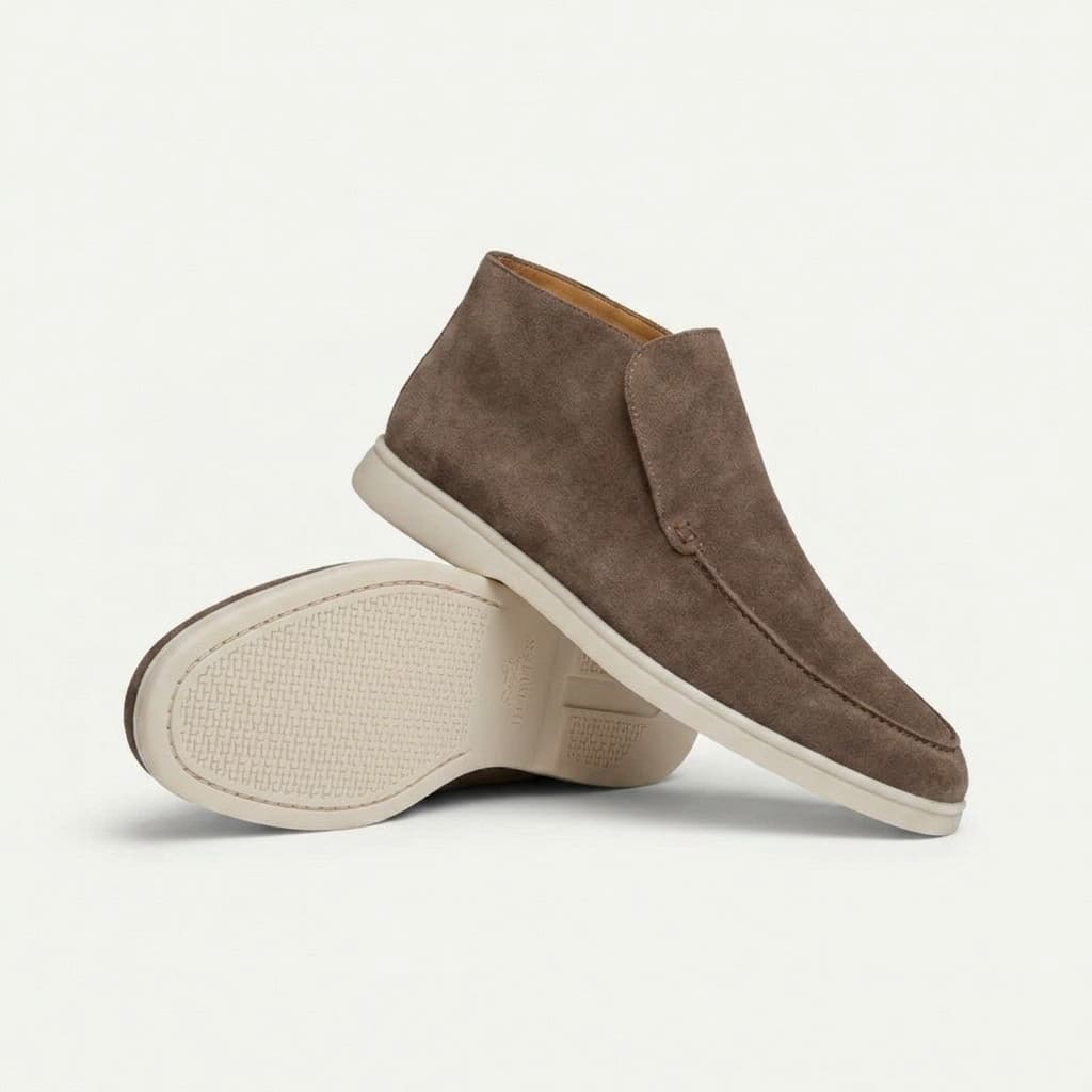 Portofino Suede Hi-Top Loafer Taupe
