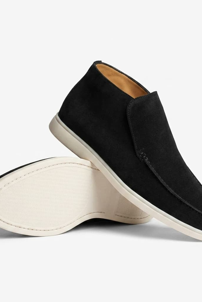 Portofino Suede Hi-Top Loafer Black