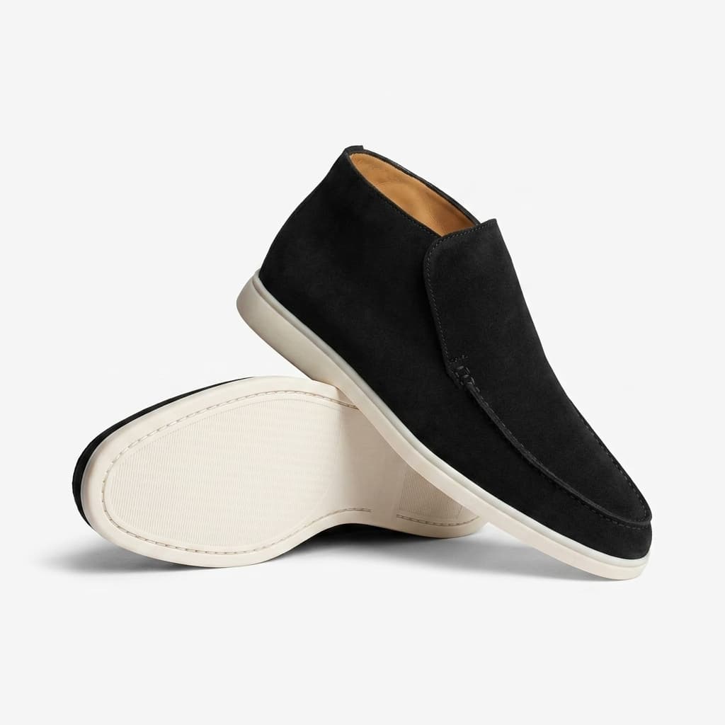Portofino Suede Hi-Top Loafer Black