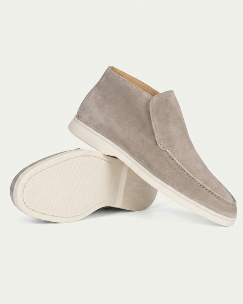 Portofino Suede Hi-Top Loafer Light Gray