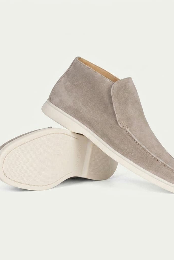 Portofino Suede Hi-Top Loafer Light Gray