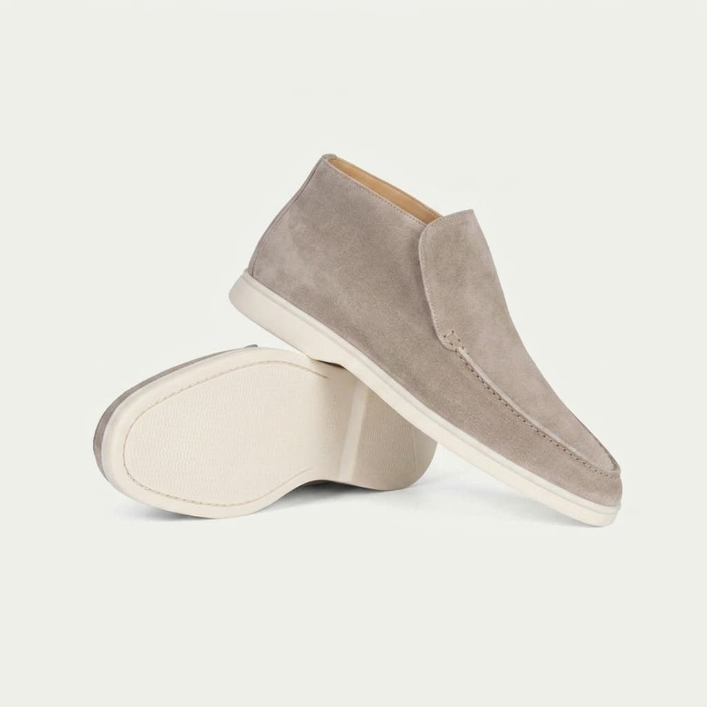 Portofino Suede Hi-Top Loafer Light Gray