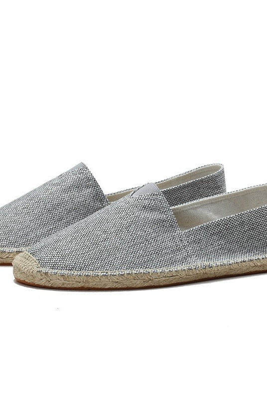 Brookshire Linen Espadrilles Light Gray