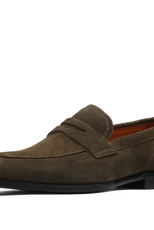 Sutton Suede Penny Loafer Military Green