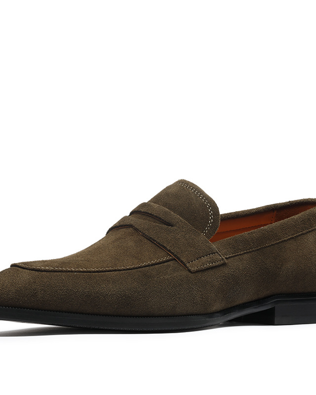 Sutton Suede Penny Loafer Military Green