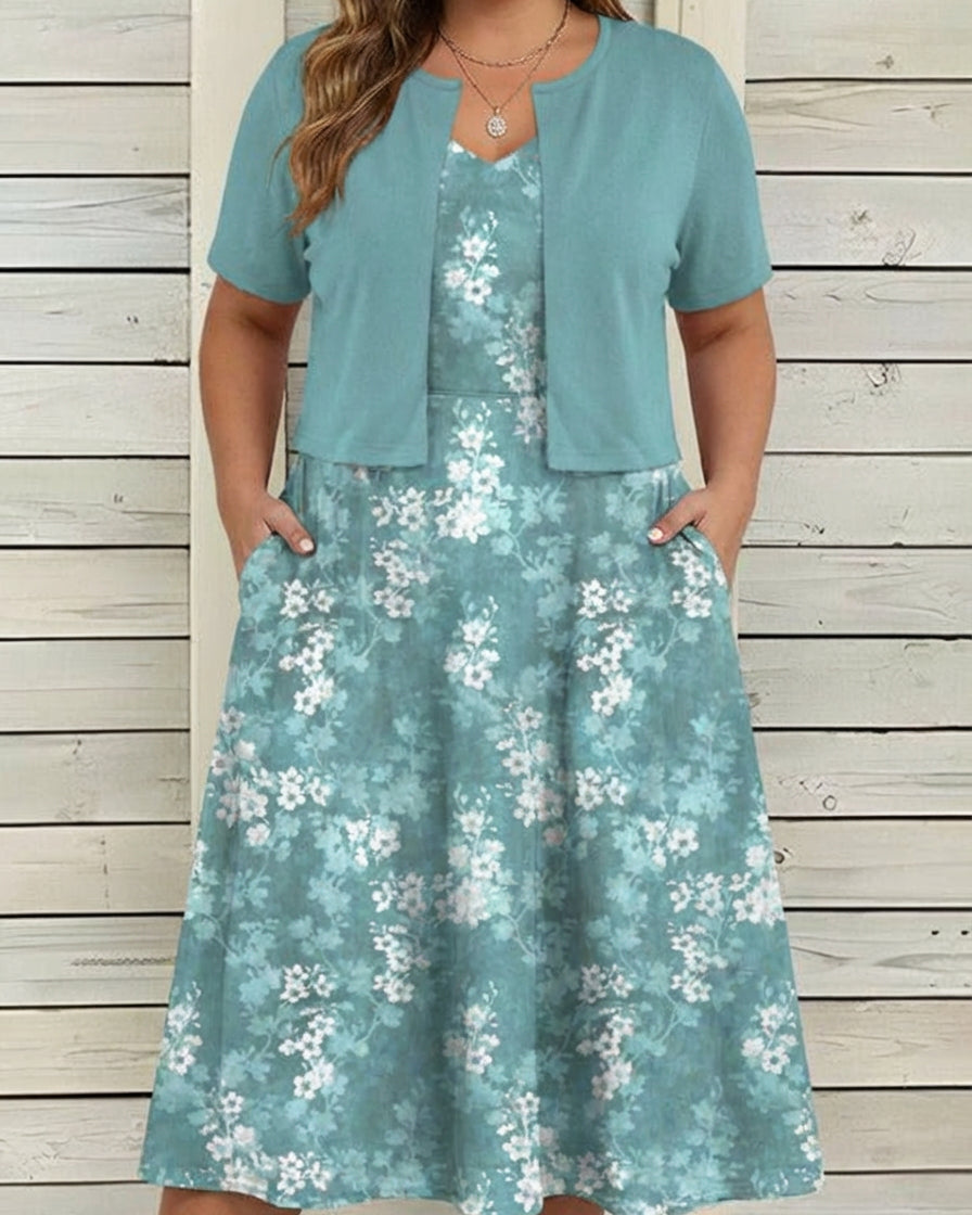 Marguerite - Charm Floral Dress - Teal