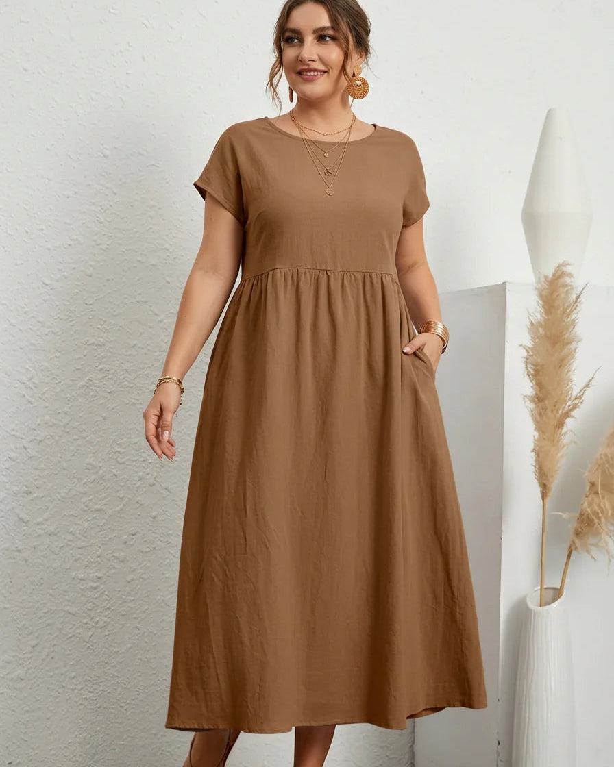 Estelle - Casual Style Dress - Khaki