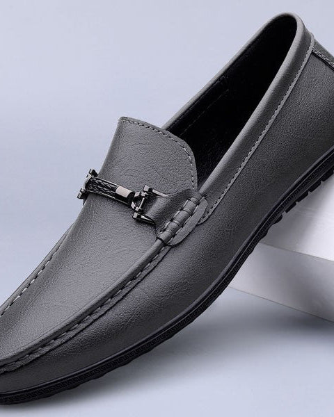 Raven Leather Loafer Gray