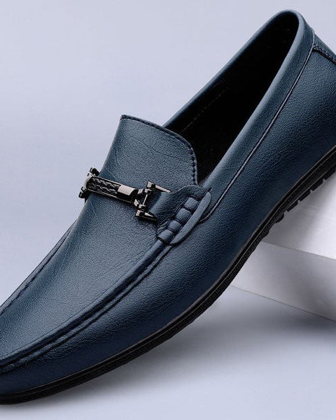 Raven Leather Loafer Navy