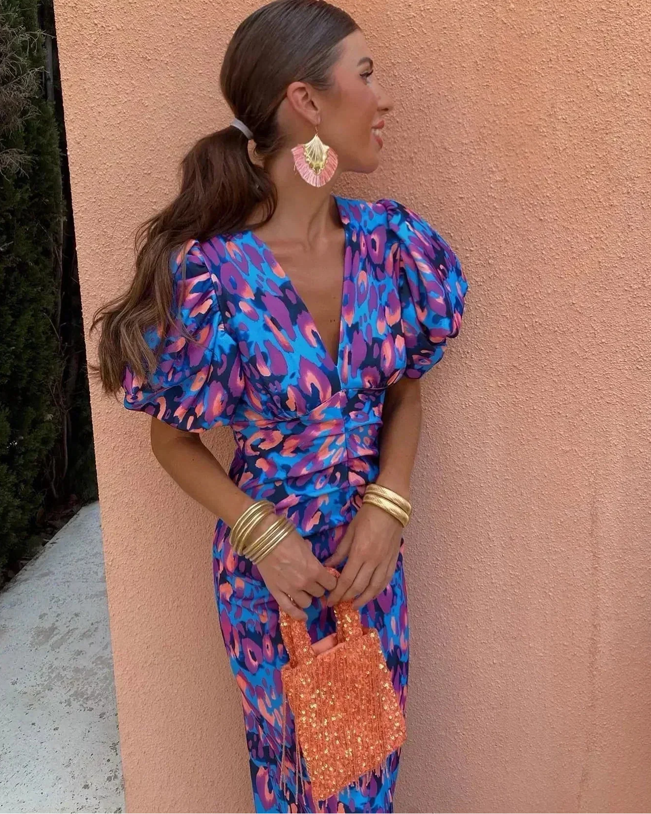 Loren Vibrant Midi Dress