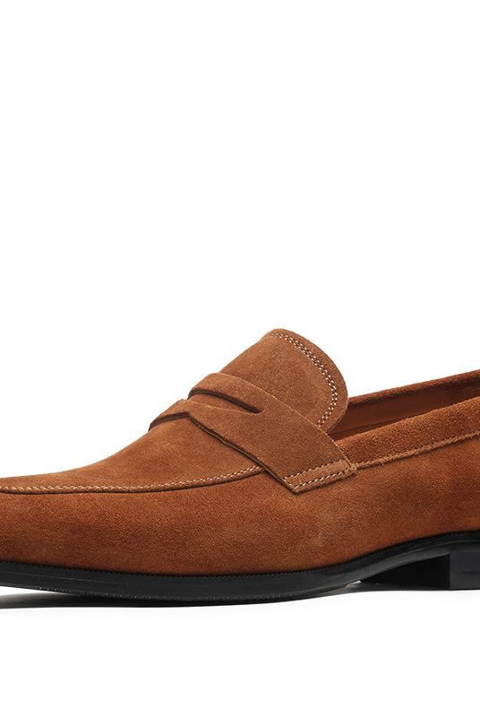 Sutton Suede Penny Loafer Vintage Walnut