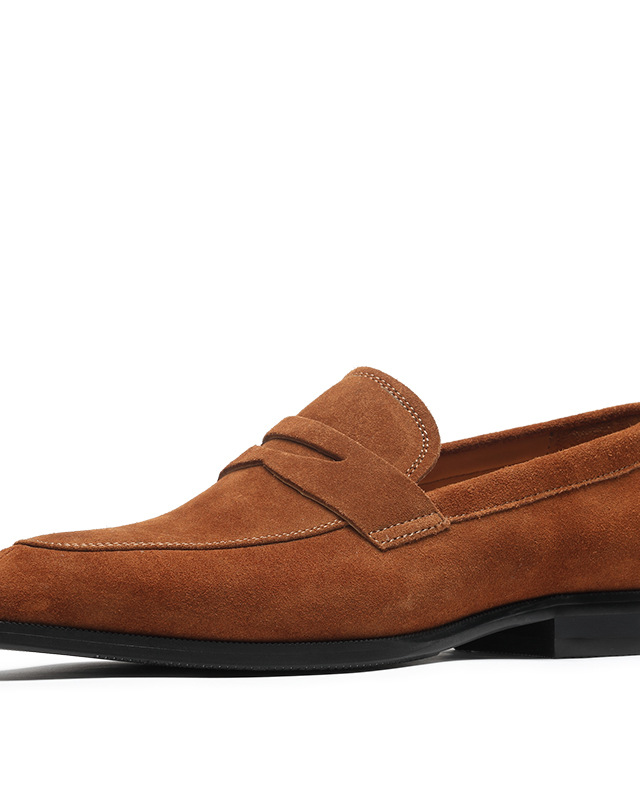 Sutton Suede Penny Loafer Vintage Walnut