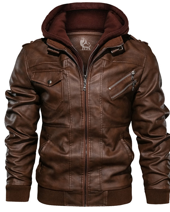 Salvador Leather Jacket Saddle Brown