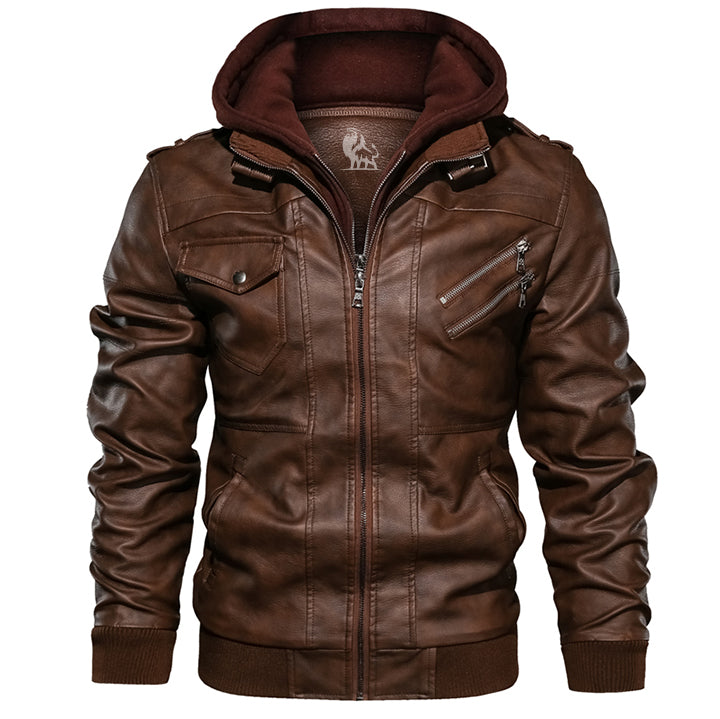 Salvador Leather Jacket Saddle Brown