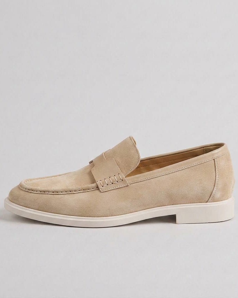 Brewood Nubuck Penny Loafer Khaki