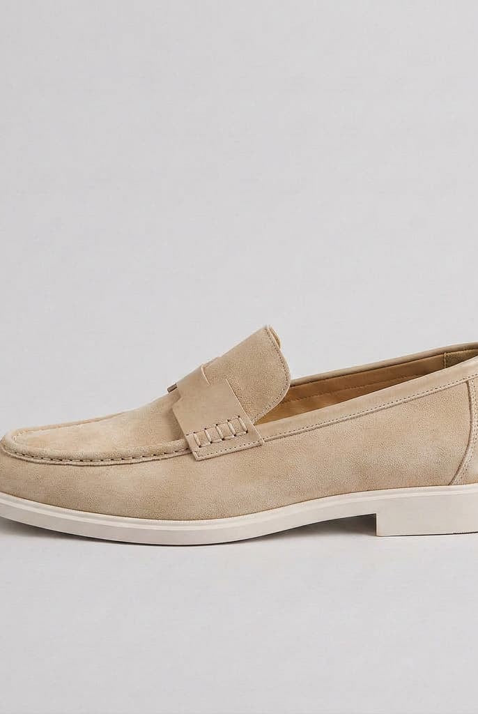 Brewood Nubuck Penny Loafer Khaki