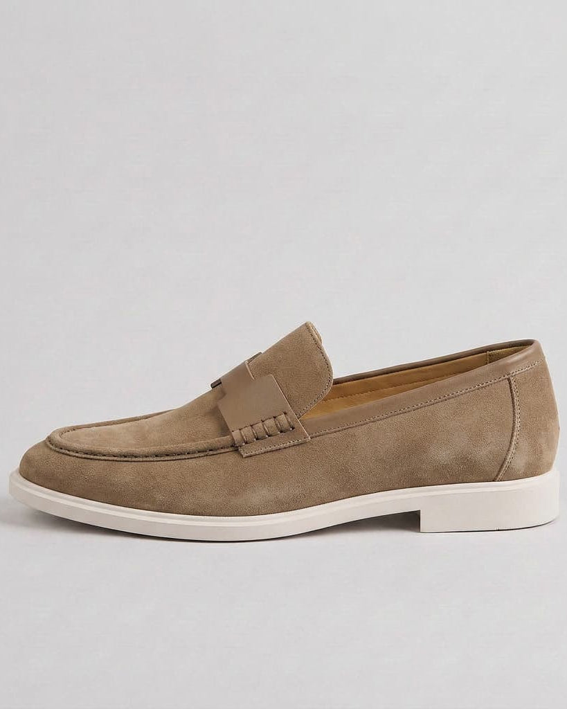 Brewood Nubuck Penny Loafer Taupe