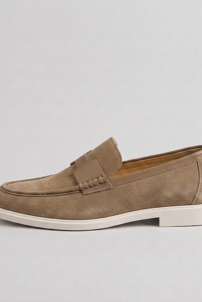 Brewood Nubuck Penny Loafer Taupe