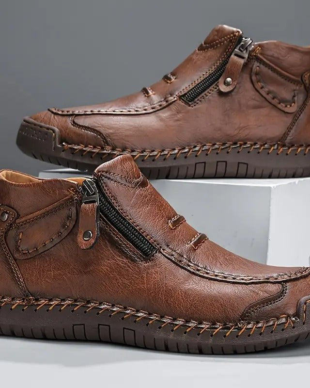 Dumont Side-Zip Loafer Brown