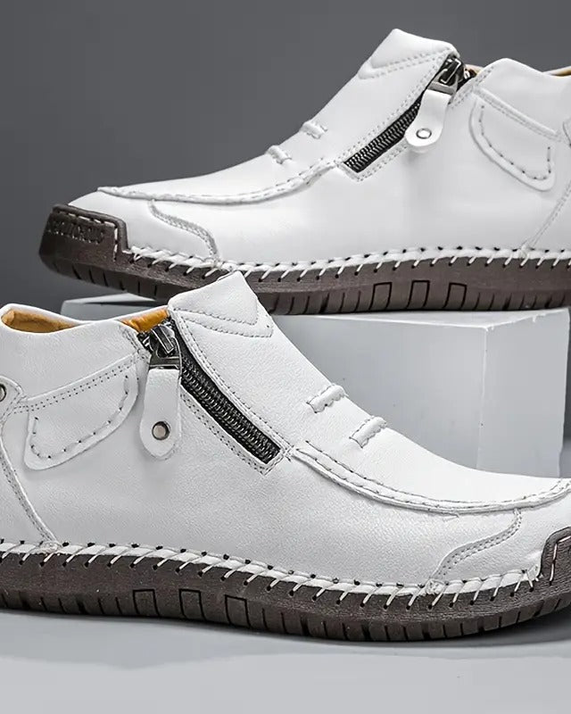 Dumont Side-Zip Loafer White