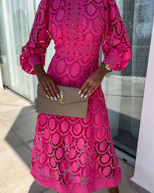 Liza Romantic Lace Dress - Pink