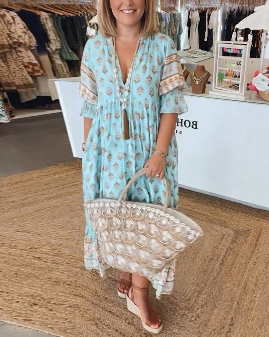 Halcyon - Bohemian Dress - Blue