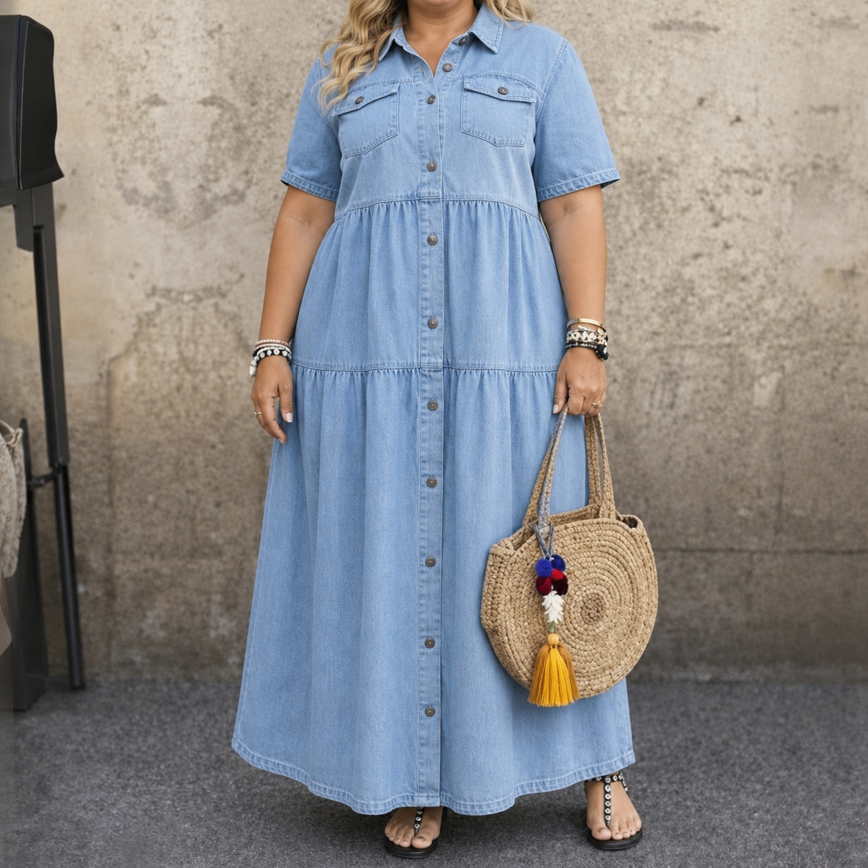 Elizabeth | Comfortable Timeless Dress - Light blue