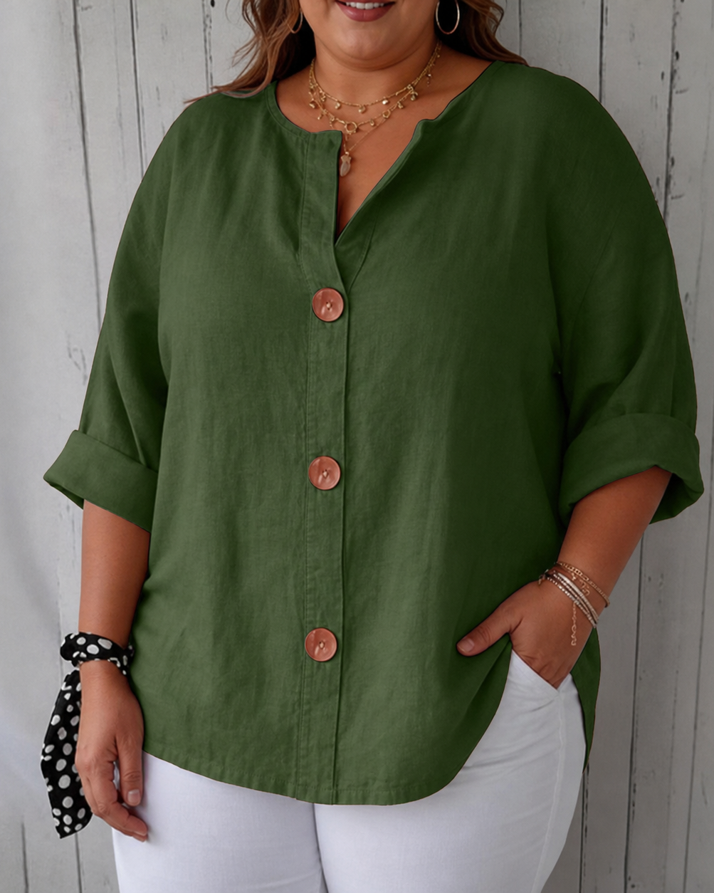 Harper | Lightweight Blouse - Green