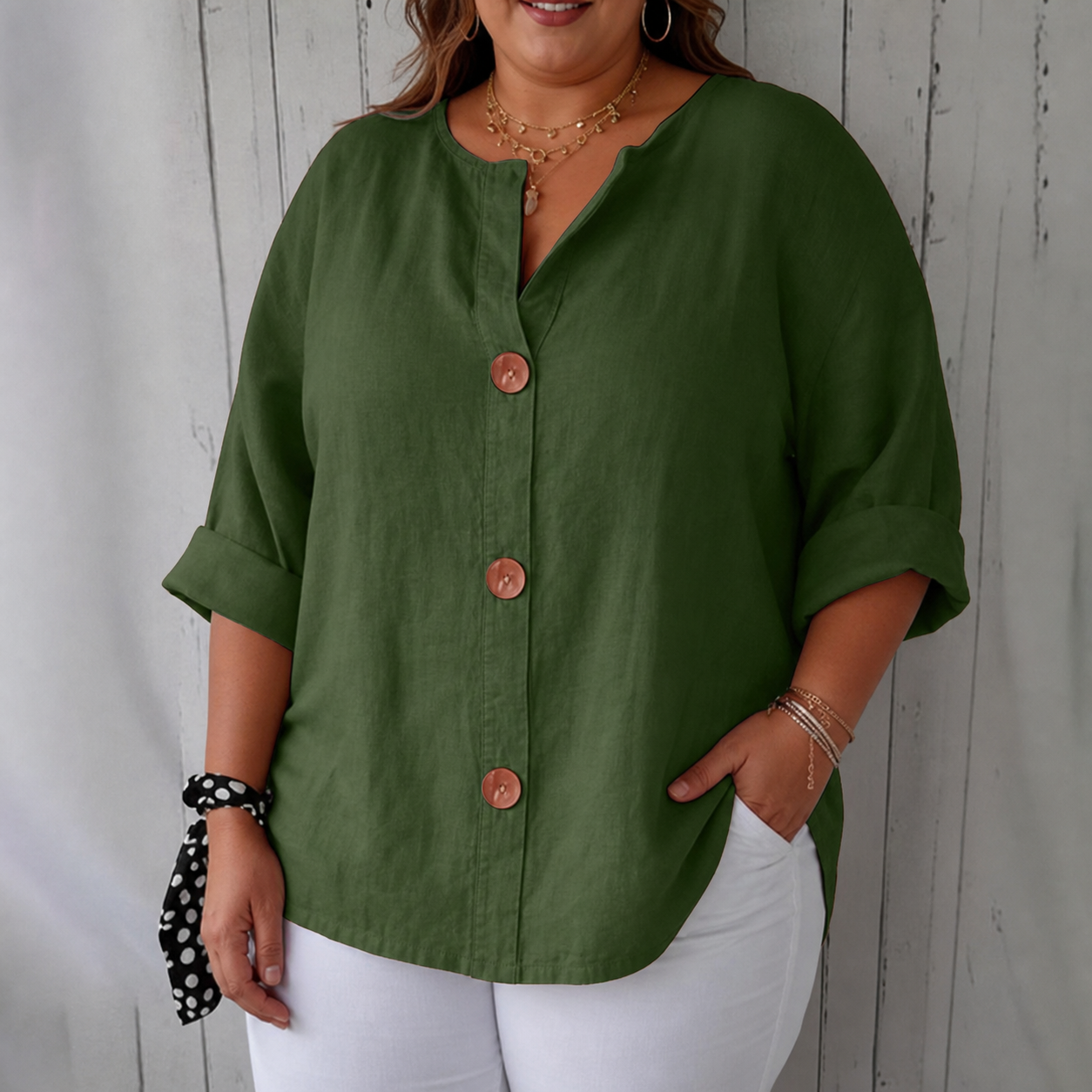 Harper | Lightweight Blouse - Green