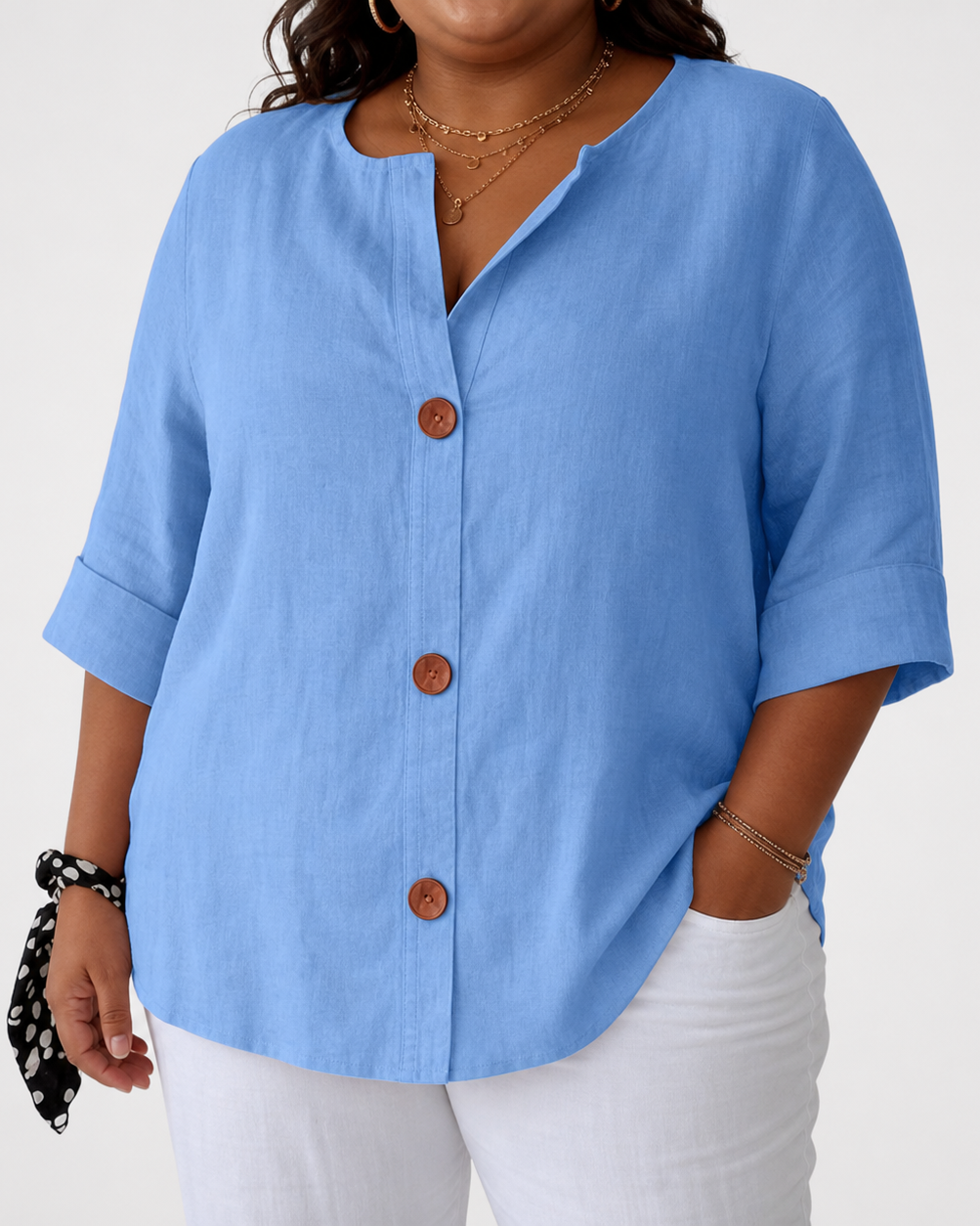 Harper | Lightweight Blouse - Light Blue