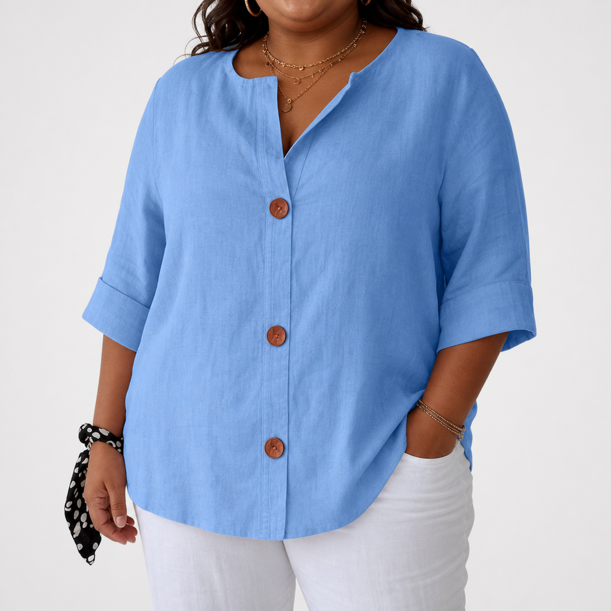 Harper | Lightweight Blouse - Light Blue